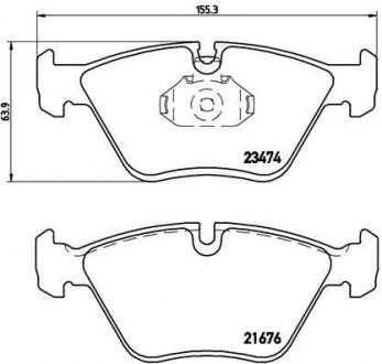 Гальмівні колодки, дискове гальмо (набір) BREMBO P06042