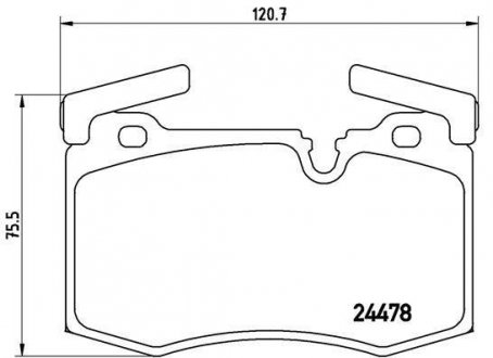 Тормозные колодки, дисковый тормоз (набор) BREMBO P06068 (фото 1)