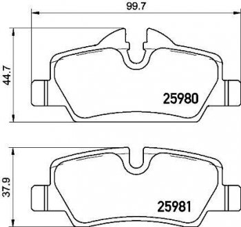 Тормозные колодки BREMBO P06090