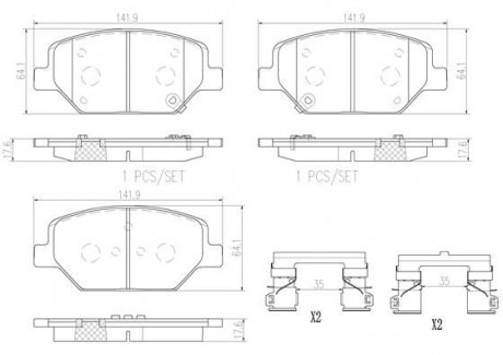 Гальмівні колодки дискові BREMBO P07 007 (фото 1)