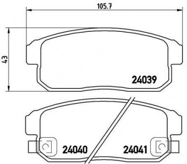 Тормозные колодки, дисковый тормоз (набор) BREMBO P10005