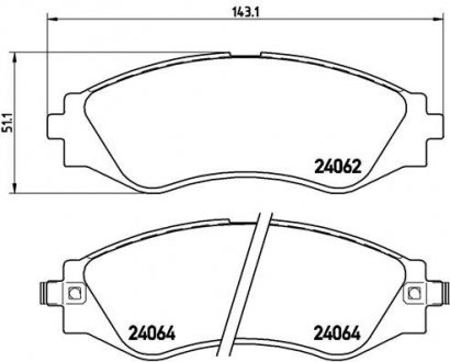 Гальмівні колодки, дискове гальмо (набір) BREMBO P10006