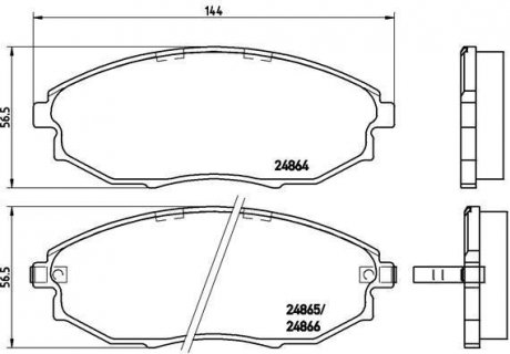 Тормозные колодки, дисковый тормоз (набор) BREMBO P10007 (фото 1)