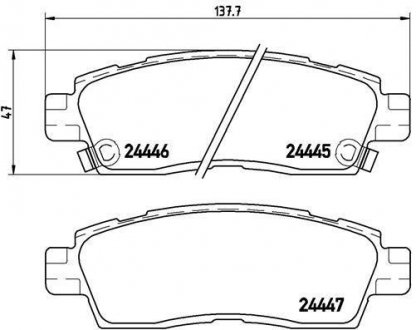 Гальмівні колодки, дискове гальмо (набір) BREMBO P10010 (фото 1)