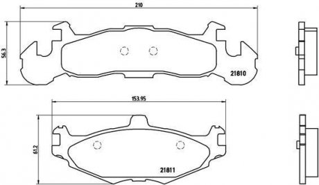 Гальмівні колодки, дискове гальмо (набір) BREMBO P11001