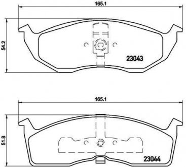 Тормозные колодки, дисковый тормоз (набор) BREMBO P11008 (фото 1)