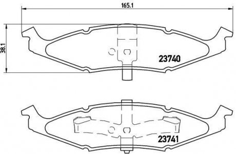 Гальмівні колодки, дискове гальмо (набір) BREMBO P11009