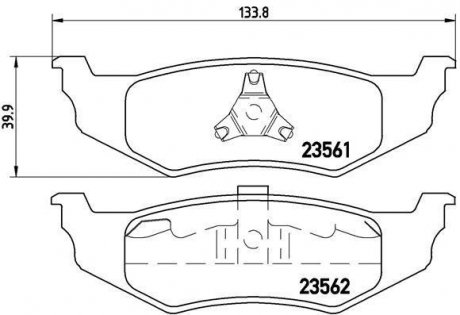 Тормозные колодки, дисковый тормоз (набор) BREMBO P11010 (фото 1)