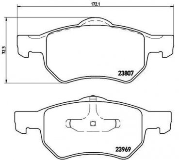 Тормозные колодки, дисковый тормоз (набор) BREMBO P11013 (фото 1)