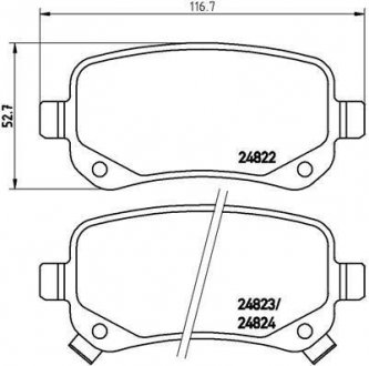 Тормозные колодки, дисковый тормоз (набор) BREMBO P11021 (фото 1)