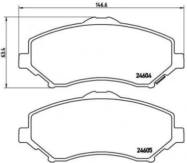 Гальмівні колодки, дискове гальмо (набір) BREMBO P11025
