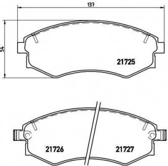 Гальмівні колодки, дискове гальмо (набір) BREMBO P15011