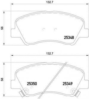 Колодки тормозные дисковые, к-кт. BREMBO P18025