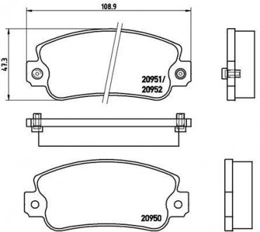 Тормозные колодки, дисковый тормоз (набор) BREMBO P23013 (фото 1)