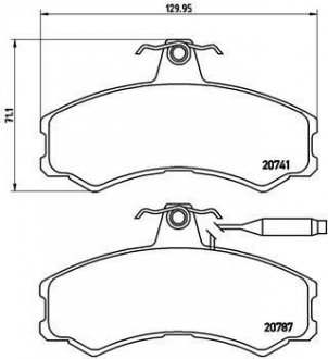 Гальмівні колодки, дискове гальмо (набір) BREMBO P23022 (фото 1)