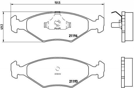 Гальмівні колодки дискові BREMBO P23040 (фото 1)