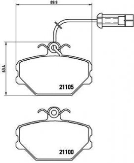 Гальмівні колодки, дискове гальмо (набір) BREMBO P23044