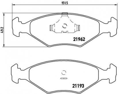 Тормозные колодки, дисковый тормоз (набор) BREMBO P23055 (фото 1)