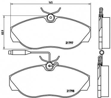 Тормозные колодки, дисковый тормоз (набор) BREMBO P23068 (фото 1)