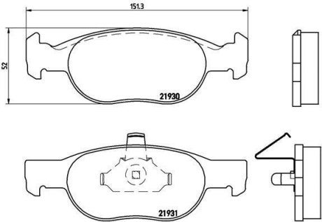 Тормозные колодки, дисковый тормоз (набор) BREMBO P23073 (фото 1)