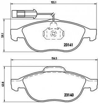 Тормозные колодки, дисковый тормоз (набор) BREMBO P23075 (фото 1)