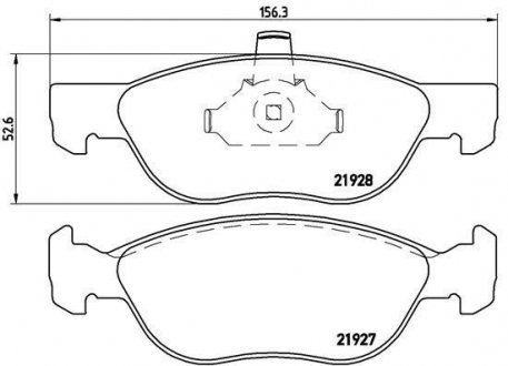 Тормозные колодки, дисковый тормоз (набор) BREMBO P23081 (фото 1)