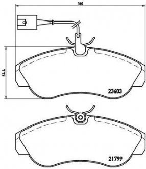 Тормозные колодки, дисковый тормоз (набор) BREMBO P23084 (фото 1)