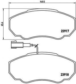 Гальмівні колодки, дискове гальмо (набір) BREMBO P23091