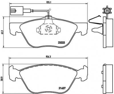 Тормозные колодки, дисковый тормоз (набор) BREMBO P23116 (фото 1)