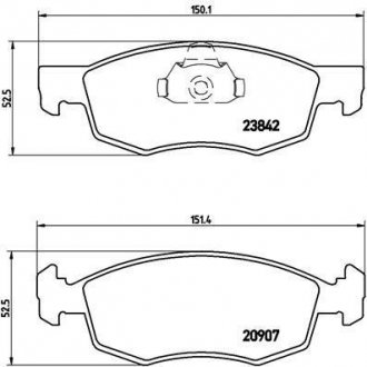 Тормозные колодки, дисковый тормоз (набор) BREMBO P23118 (фото 1)