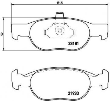 Тормозные колодки, дисковый тормоз (набор) BREMBO P23125 (фото 1)