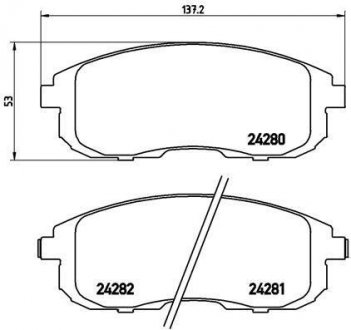 Тормозные колодки, дисковый тормоз (набор) BREMBO P23126