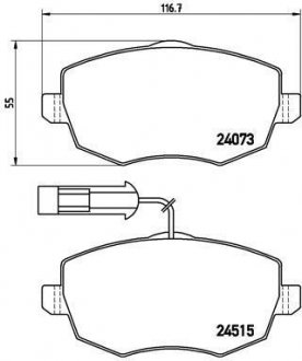 Гальмівні колодки, дискове гальмо (набір) BREMBO P23127