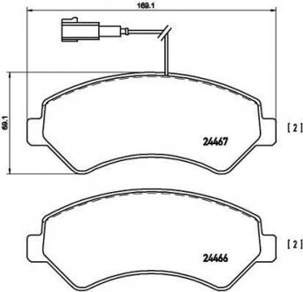 Колодки тормозные дисковые, к-кт. BREMBO P23136