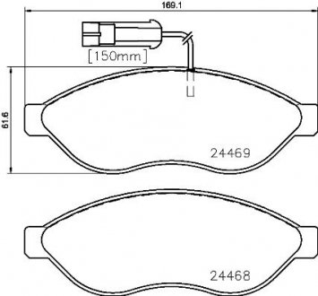 Тормозные колодки JUMPER 06- DUCATO BOXER 2 czujniki /P 61 090/ BREMBO P23143 (фото 1)