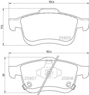 Гальмівні колодки дискові BREMBO P23 167