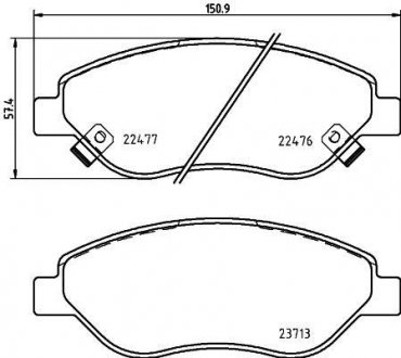 Тормозные колодки FIAT TIPO 15- BREMBO P23178