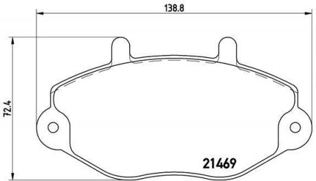 Тормозные колодки, дисковый тормоз (набор) BREMBO P24033