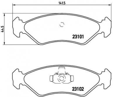 Тормозные колодки, дисковый тормоз (набор) BREMBO P24044 (фото 1)