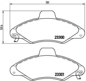 Гальмівні колодки, дискове гальмо (набір) BREMBO P24045