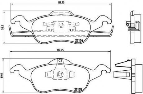 Гальмівні колодки, дискове гальмо (набір) BREMBO P24046 (фото 1)