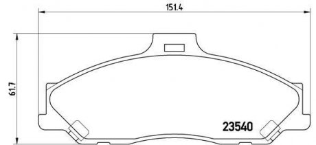 Тормозные колодки, дисковый тормоз (набор) BREMBO P24051 (фото 1)