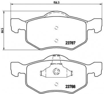 Гальмівні колодки, дискове гальмо (набір) BREMBO P24056 (фото 1)