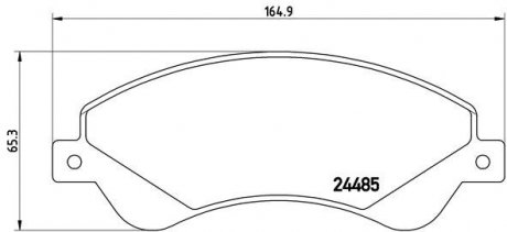 Тормозные колодки, дисковый тормоз (набор) BREMBO P24065 (фото 1)