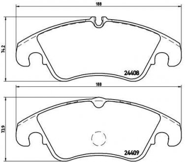 Тормозные колодки, дисковый тормоз (набор) BREMBO P24074