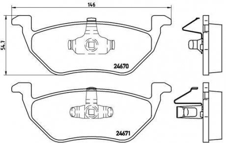 Тормозные колодки, дисковый тормоз (набор) BREMBO P24085