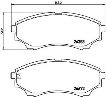 Гальмівні колодки, дискове гальмо (набір) BREMBO P24086