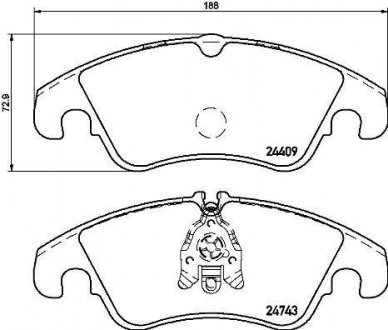 Тормозные колодки FOCUS II 2.5RS 500.. BREMBO P24161