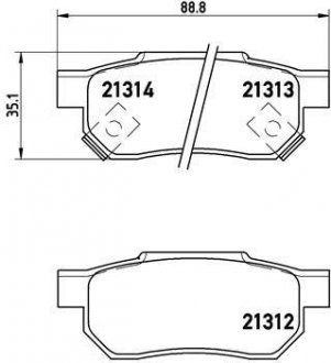 Тормозные колодки, дисковый тормоз (набор) BREMBO P28017 (фото 1)