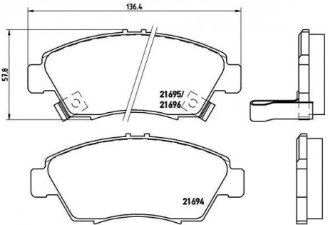 Тормозные колодки, дисковый тормоз (набор) BREMBO P28023